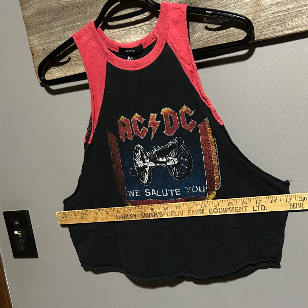 AC/DC Black & Red Graphic Tank Top - We Salute You